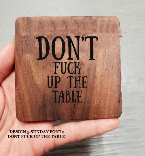Angie Wood Creations 1-5 PCS Walnut Coasters with Holder Engraved  Wooden Coasters,Personalized Couples Anniversary,Custom Walnut Coaster,Personalized coaster