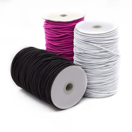2 mm Round Elastic Cord Elastic band stretch cord white black