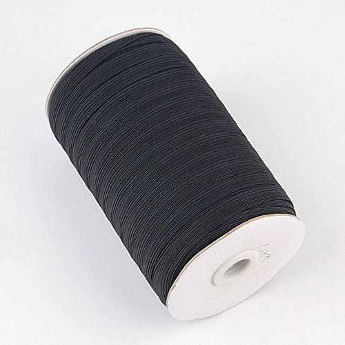 3/8 Inch Black Elastic for Sewing, 1 Yard, Braided Elastic Band, Flat  Woven Elastic Cord, Polyester