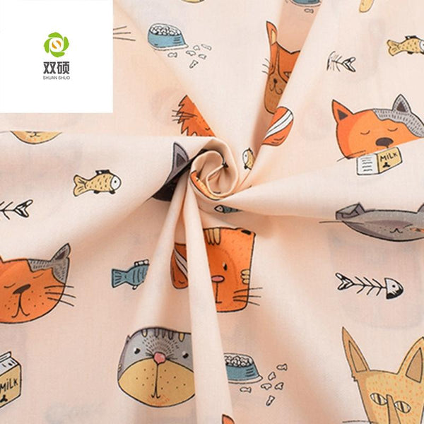 Hanjunzhao Cute Animals Cat Dog Fat Quarters Fabric Bundles 18  x 22 inch for Quilting Sewing Crafting
