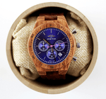 Angie Wood Creations Kosso Wood Men's Watch With Blue Dial,Blue Wood Watch (W151)