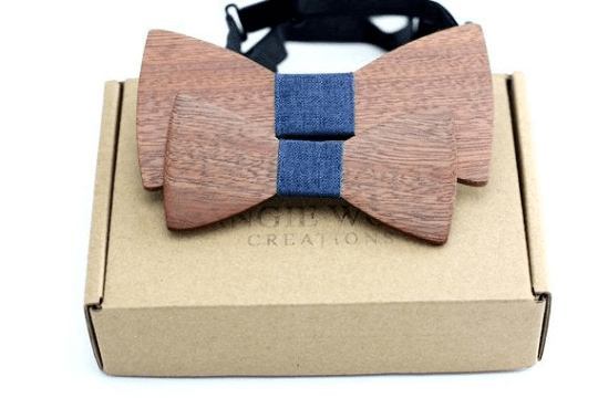 100% Natural Eco-friendly FAMILY & KIDS Handmade Wooden Bow Tie