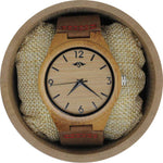 Angie Wood Creations Bamboo Men's Watch With Bamboo Dial and Leather Strap