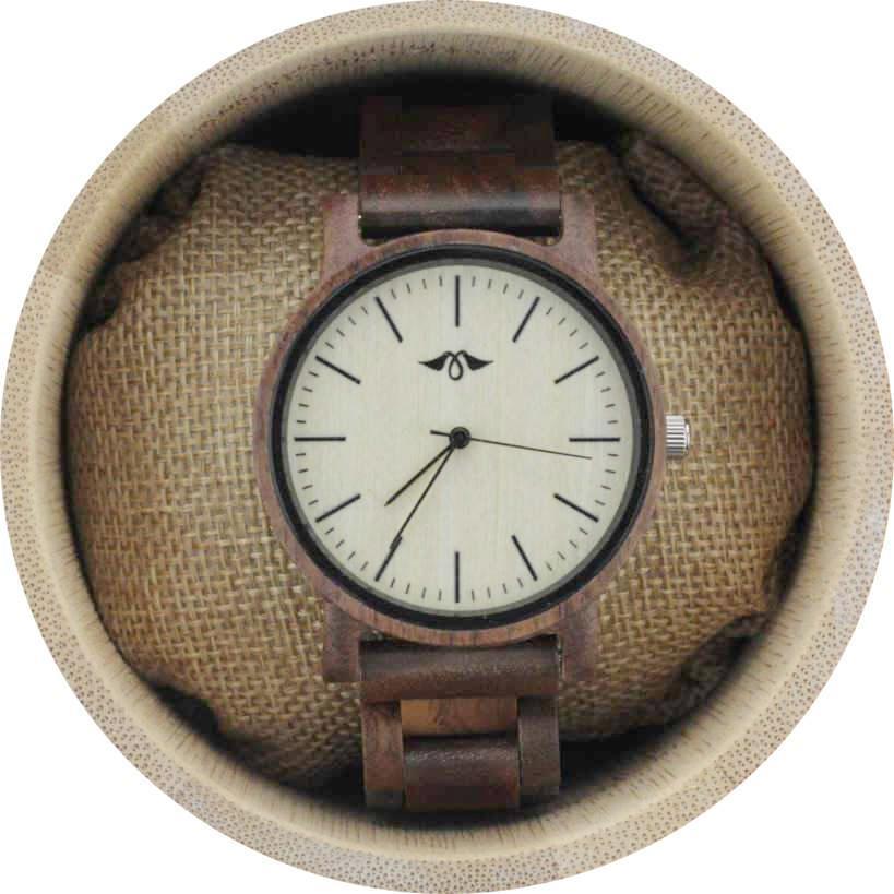 Angie Wood Creations Dark Sandalwood Men's Watch With Bamboo Dial