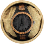 Angie Wood Creations Ebony and Zebrawood Men's Watch with Matching Bracelet