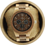 Angie Wood Creations Maple and Black Sandalwood Men's Watch with Sub Dials