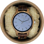 Angie Wood Creations Zebrawood Men's Watch With Grey Dial