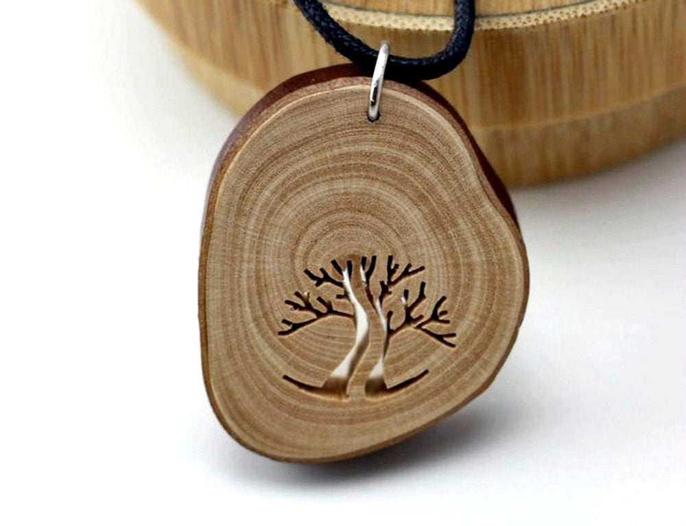 Handcraft unique wood pendant from branches,Engrave wood necklace,Women wood necklace,Unisex necklace,Men necklace, Arbutus Branch Pendant