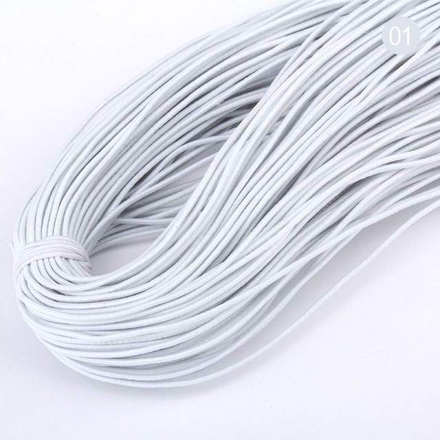 2 mm Round Elastic Cord, Elastic band, stretch cord - white, black - DYI , jewellery,round elastique,Elastique,DYI elastique,