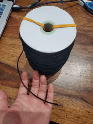 Elastic cord, cotton, brown, round , 2mm, 2m