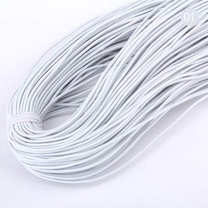 White 2mm Elastic Cord - By the Roll (280y)