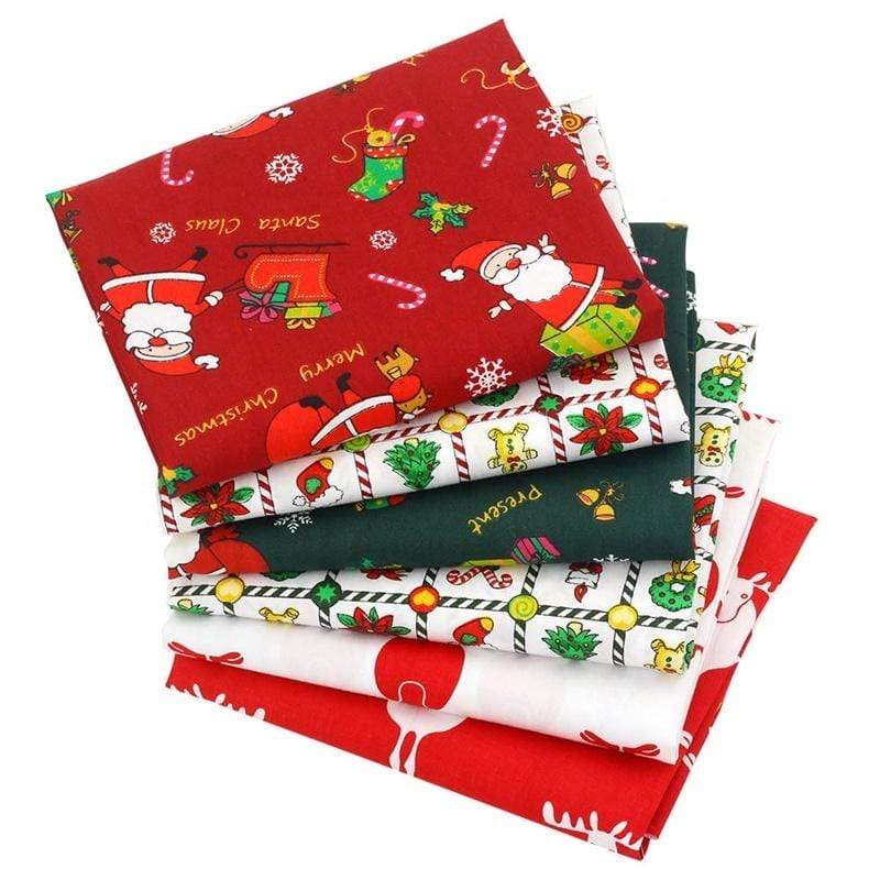 6-7 pcs/lot 16" x 19" Printed Christmas Cotton Fabric twill Patchwork Quilting Patchwork Fabric Red FloralSewing CraftingFat Quarter Bundles
