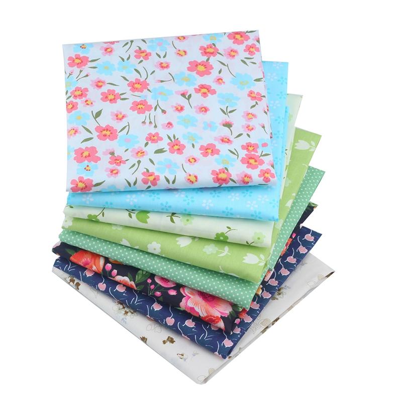 CJINZHI Fat Quarters Fabric Bundles 7pcs 19.69x19.69inches50x50cm Cotton  Fabr
