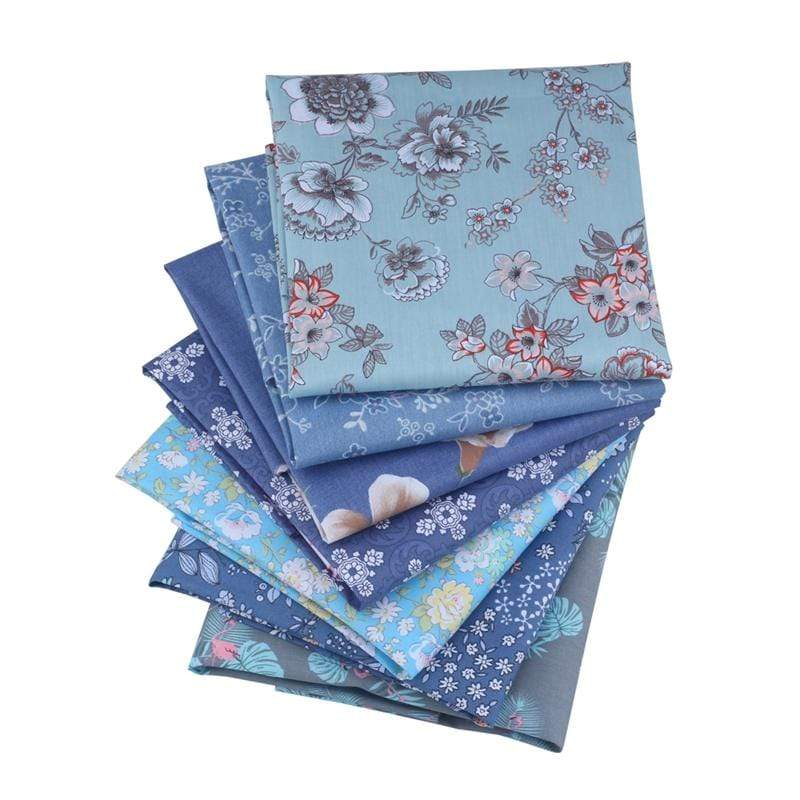 Fat Quarters Fabric Bundles 18 x 22 Clearance,6Pcs Blue Precut Cotton  Sewing Quilting Fabric,Floral Baby Fabric for Sewing Crafting Project