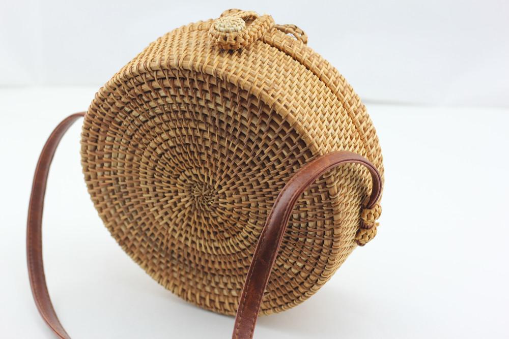Handmade Round Ata Bali High Quality Rattan Handbag. Order Now – Angie Wood  Creations