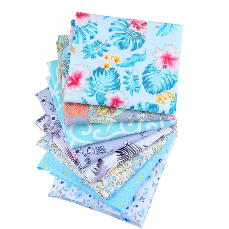 7pcs 20x20 Cotton Fabric Fat Quarters, Large Pattern Patchwork Fabric  Craft Printed Cotton Material Mixed Squares Bundle Quilting Scrapbooking