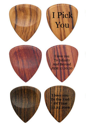 Angie Wood Creations Engraved Wood Guitar Pick-Custom Engraved Wooden Guitar Pick-Guitar wood pick-Wood Guitar Pick- Personalize Guitar Pick-Engrave guitar picks