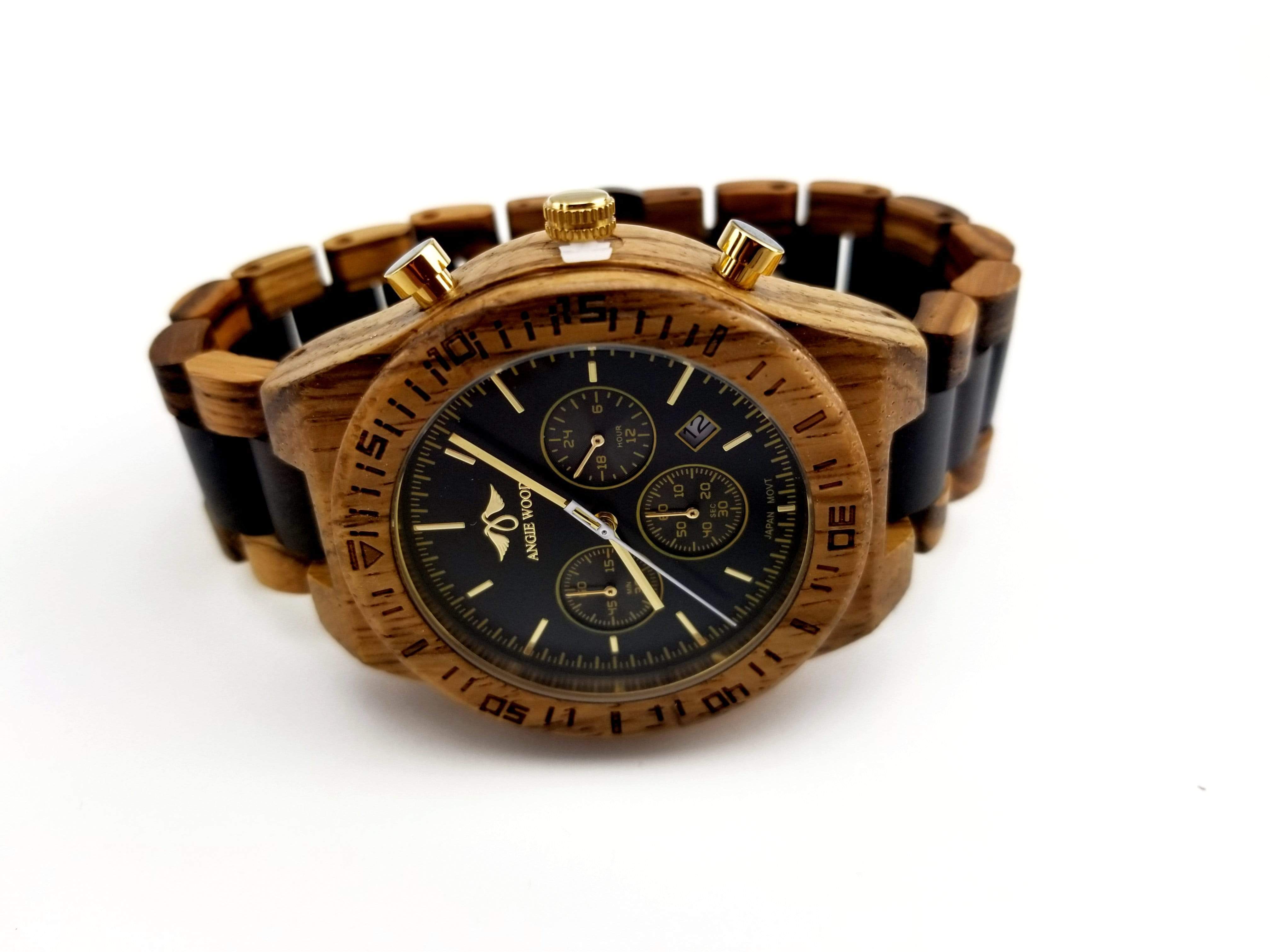 Buy Zebra and Ebony Wood Mens Watch with Black Dial. Order Now – Angie ...