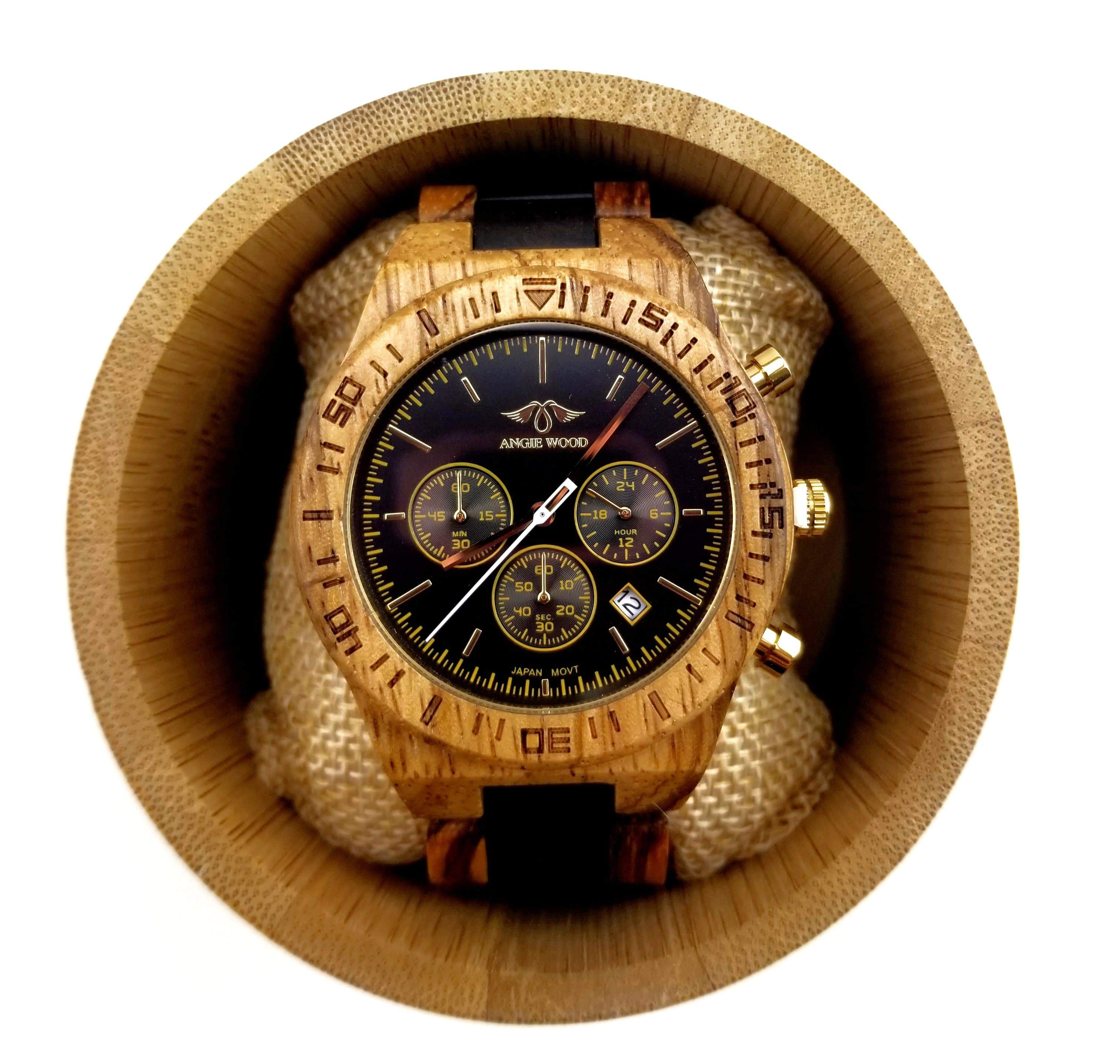 Buy Zebra and Ebony Wood Mens Watch with Black Dial. Order Now – Angie ...