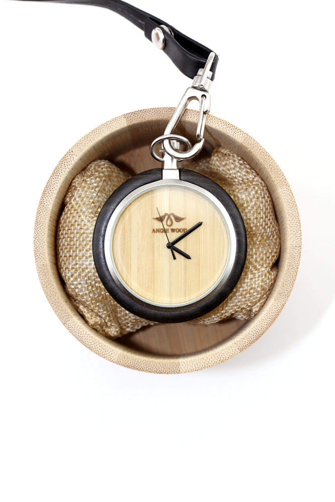 Custom Pocket Watch, Engraved Personalized Gift For Men,Wood Pocket Watch (P001)