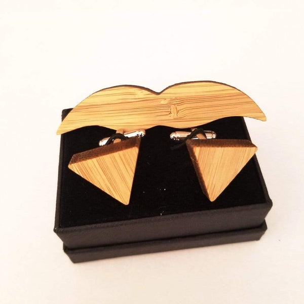 Angie Wood Creations Cufflinks Maple Wood, Engrave Cufflinks, Wood Cufflinks (CL27-30)