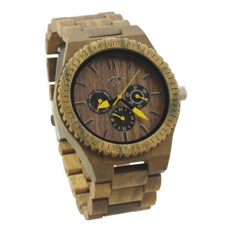 Angie Wood Creations Green Sandalwood Watch with Adjustable Bracelet