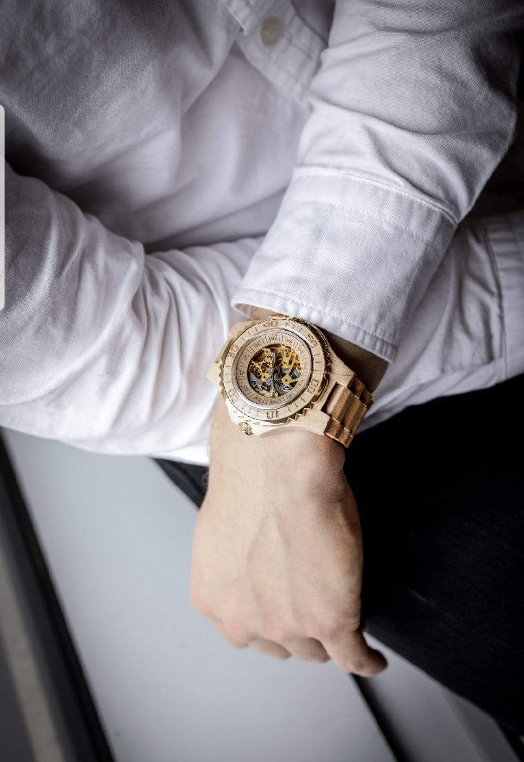 Buy Maple Wood Automatic Men's Watch with Maple Wood Bracelet – Angie ...