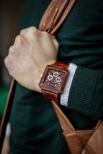 Angie Wood Creations Red Sandalwood Men's Watch With Red Sandalwood Bracelet