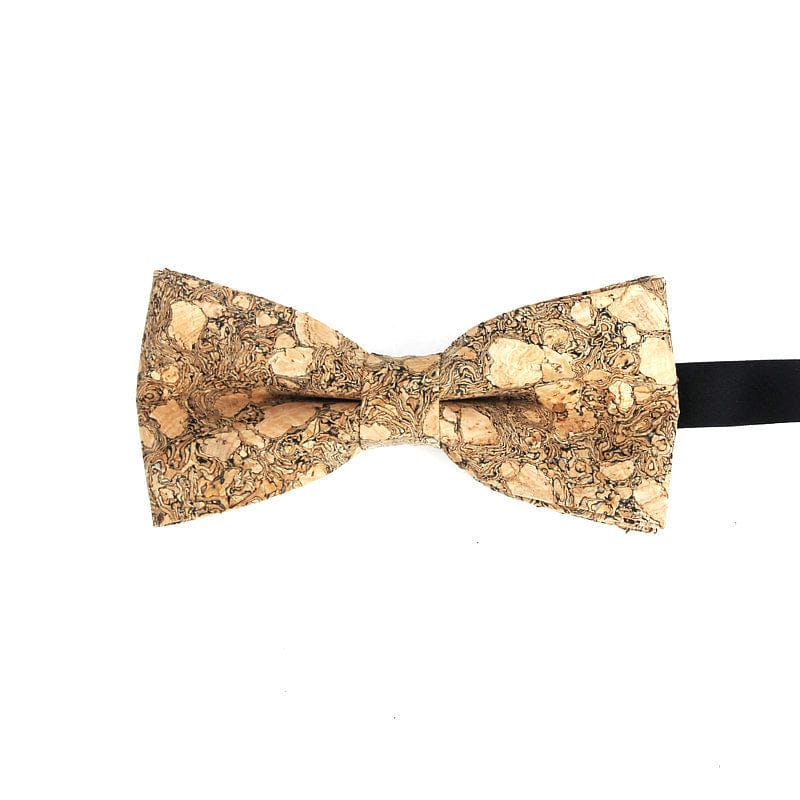 Large Butterfly Cork Bow Tie with Adjustable Satin Neckband