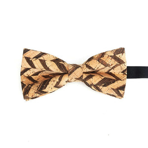 Angiewoodcreations Wooden bow tie Large Butterfly Cork Bow Tie with Adjustable Satin Neckband