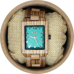Angie Wood Creations Zebrawood Women's Watch With Green Dial