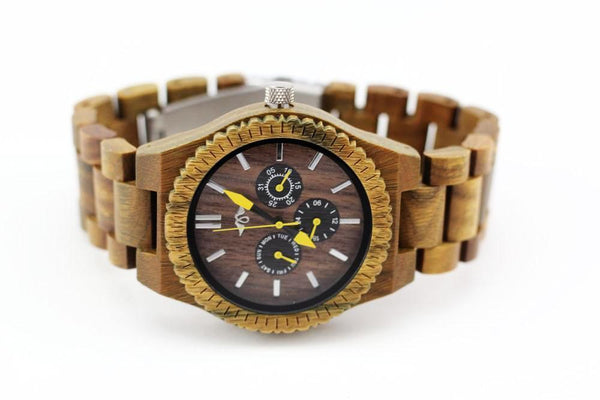 Angie Wood Creations Green Sandalwood Watch with Adjustable Bracelet