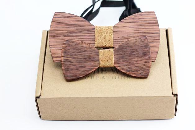 CORK 100% Natural Eco-friendly FAMILY & KIDS Handmade Wooden Bow Tie