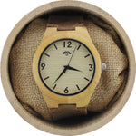 Angie Wood Creations Bamboo Men's Watch With Bamboo Dial and Leather Strap
