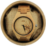 Angie Wood Creations Bamboo Men's Watch With Deer Engraving and Bamboo Bracelet