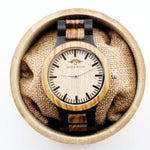 Angie Wood Creations Ebony and Zebrawood Men's Watch With Black Markers