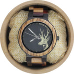 Angie Wood Creations Ebony and Zebrawood Men's Watch With Multi-wood Bracelet
