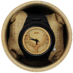 Angie Wood Creations Ebony Men's Watch with Laser Cut Antlers and Leather Strap