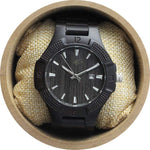 Angie Wood Creations Ebony Men's Watch with Matching Ebony Bracelet and Dial