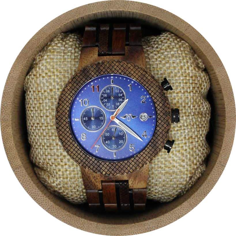 Angie Wood Creations Koa wood and Stainless Steel Men's Watch