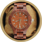Angie Wood Creations Laser Engraved Red Sandalwood Men's Watch