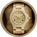 Angie Wood Creations Maple Men's Watch with Maple Bracelet and Sub-Dials