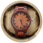 Angie Wood Creations Red Sandalwood Men's Watch with Red Sandalwood Band