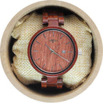 Angie Wood Creations Red Sandalwood Women's Watch With Red Sandalwood Bracelet