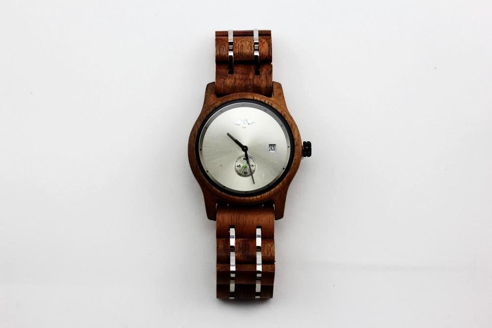Angie Wood Creations Rosewood Men’s Watch with Stainless Steel Inlay