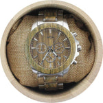 Angie Wood Creations Stainless Steel and Green Sandalwood Men's Watch
