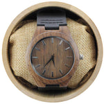 Angie Wood Creations Walnut Men's Watch with Black Leather Strap and Walnut Dial