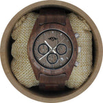 Angie Wood Creations Walnut Wood Men's Watch With Walnut Wood Dial and Bracelet