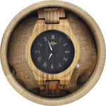 Angie Wood Creations Zebrawood Men's Watch With Black Dial and Zebrawood Bracelet