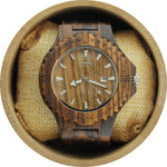 Angie Wood Creations Zebrawood Men's Watch with Laser Engraved Bezel